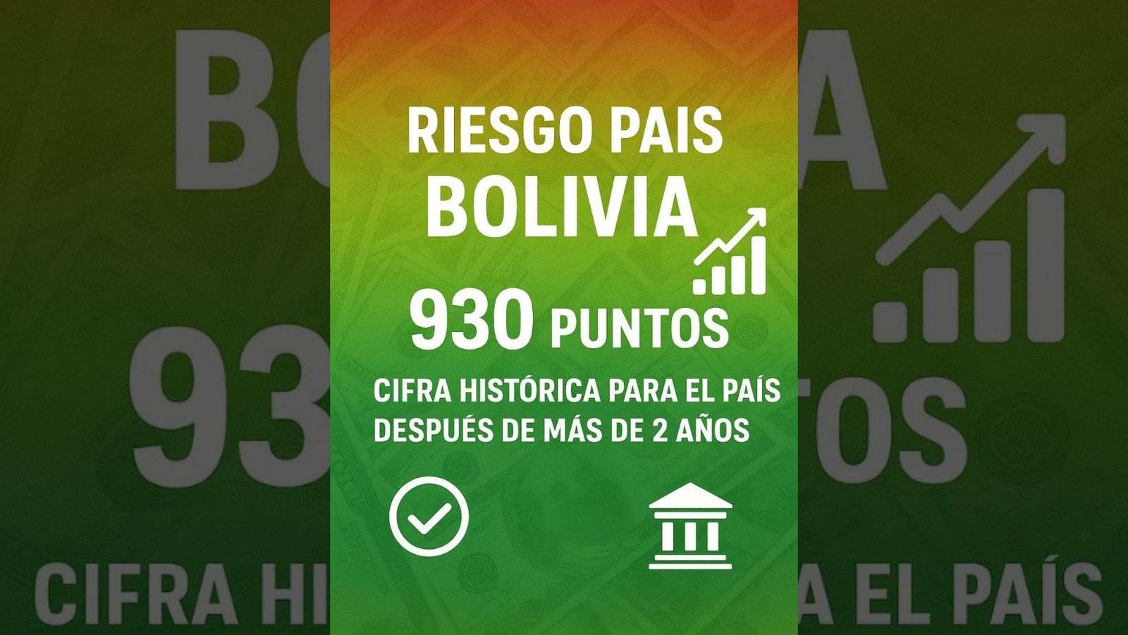 Bolivia: Riesgo país cae a 930 puntos después de más de dos años